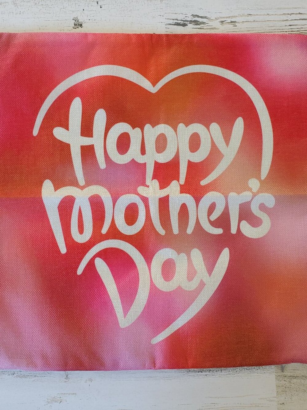 Burlap Mother's Day Accent Throw Pillow Cover NEW